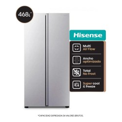 Heladera Side By Side Hisense Rs3n428nad No Frost 468 L Inox Color Gris