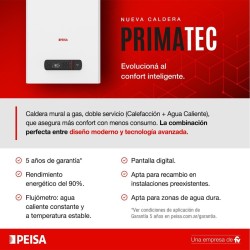 Caldera Peisa Doble Servicio Prima Tec 24 Con Kit Conexiones - Blanco