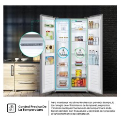 Heladera Side By Side Hisense Rs3n428nad No Frost 468 L Inox Color Gris