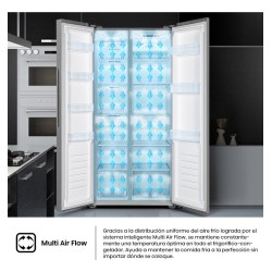 Heladera Side By Side Hisense Rs3n428nad No Frost 468 L Inox Color Gris
