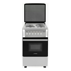 Cocina Cromwell Eléctrica 4 Hornallas 220v Puerta C/ Visor Plateado