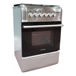 Cocina Cromwell Eléctrica 4 Hornallas 220v Puerta C/ Visor Plateado
