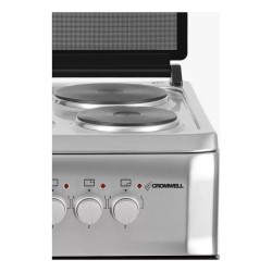Cocina Cromwell Eléctrica 4 Hornallas 220v Puerta C/ Visor Plateado