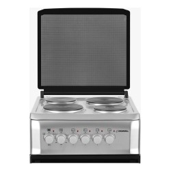 Cocina Cromwell Eléctrica 4 Hornallas 220v Puerta C/ Visor Plateado