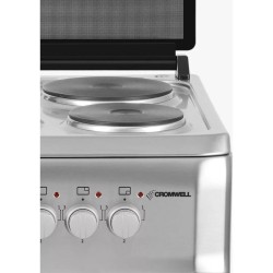 Cocina Cromwell Eléctrica 4 Hornallas 220v Puerta C/ Visor Plateado