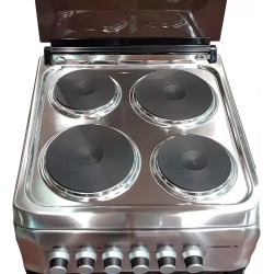 Cocina Cromwell Eléctrica 4 Hornallas 220v Puerta C/ Visor Plateado