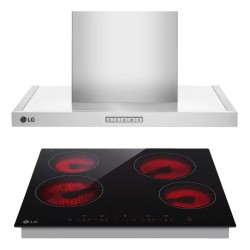 Combo Anafe Virtroceramico 4 Hornallas LG Y Campana Acero LG