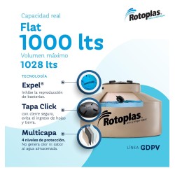 Tanque De Agua Rotoplas 1000l Flat Horizontal Color Beige Id