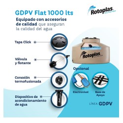Tanque De Agua Rotoplas 1000l Flat Horizontal Color Beige Id