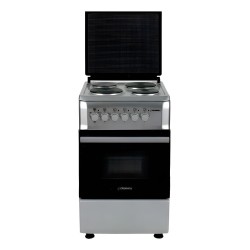 Cocina Cromwell Eléctrica 4 Hornallas 220v Puerta C/ Visor Plateado