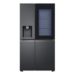 Heladera Con Freezer Inverter LG Instaview Gs77sxtc Color Negro Con Capacidad De 768l