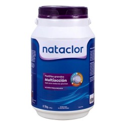 Pastillas De Cloro Multiacción Nataclor 5 Kg - Tabletas De 200 G, Desinfección, Clarificación Y Prevención De Algas Para Piscina