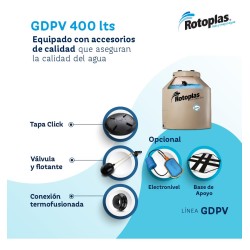 Tanque De Agua 400l Rotoplas Cuatricapa Vertical Polietileno 1 M X 0.85 M