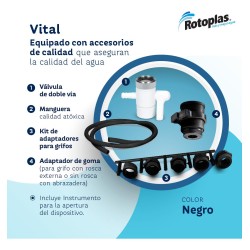 Purificador De Agua Rotoplas Sobre Mesada Vital Negro Red Domiciliaria