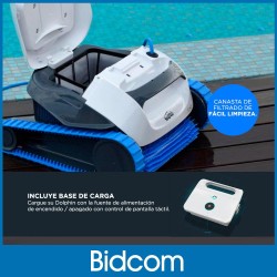 Dolphin S50 Robot Limpiafondo Para Piletas Azul Y Blanco Cepillado Activo