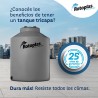 Tanque De Agua Rotoplas 1100l Tricapa Vertical Gris Capa Antibacterial