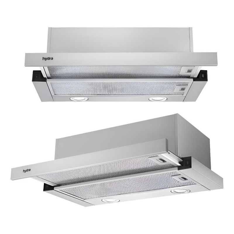 Purificador Y Extractor De Cocina Hydra Extraíble Azul Acero - Plateado